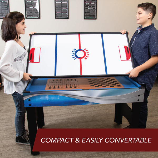 Matrix 54-in Foosball 7-in-1 Multi-Game Table – Blue Wave