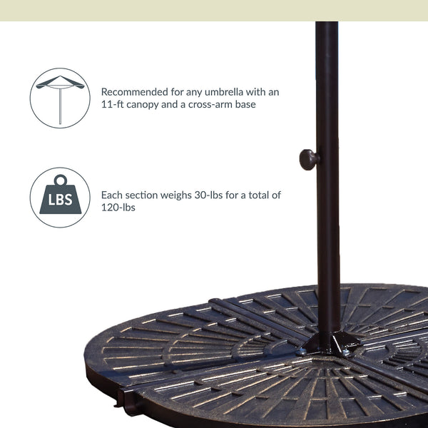 asda patio umbrella weights 4) 30-lb Resin Umbrella Base Weights in Bronze – Blue Wave Products