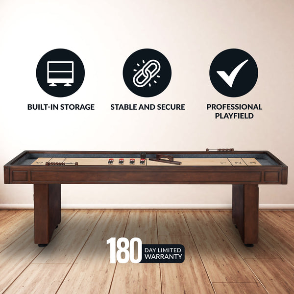 Austin 9-ft Shuffleboard Table - Mahogany Finish – Blue Wave Products