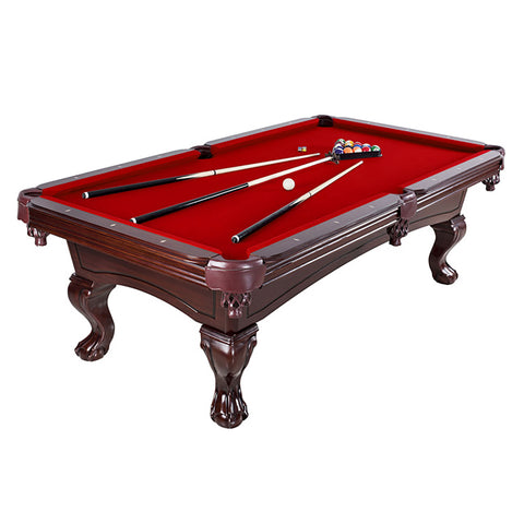 Augusta 8-ft Pool Table - Mahogany Finish with Red Felt