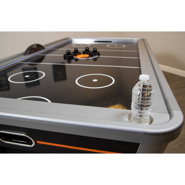 Trailblazer 84-in Air Hockey Table with LED Scoring - Black Silver