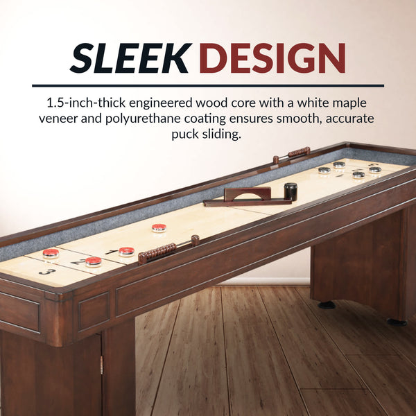 Austin 9-ft Shuffleboard Table - Mahogany Finish – Blue Wave Products