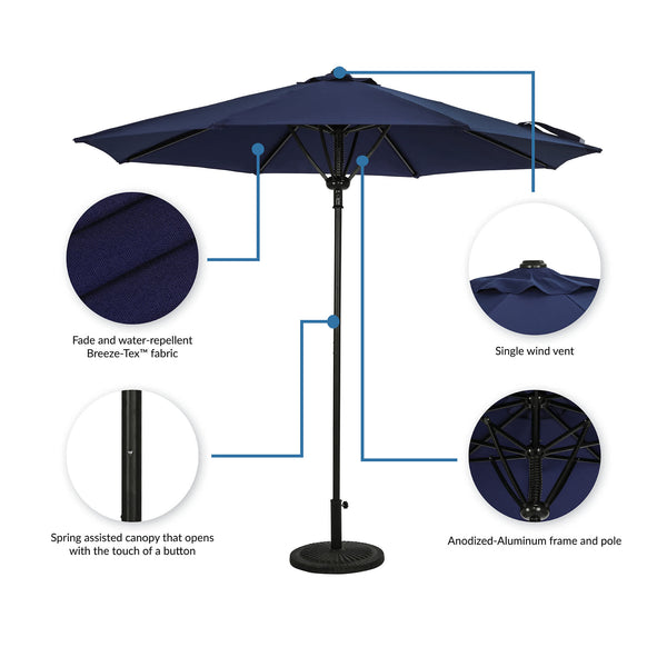 9-10 foot dia patio umbrella Cabo 9-ft Spring-Up Octagonal Market Color:Frame: Family Tree, Lens: Perceive Sunny Red (14% / S3), Spare Lens: Perceive Cloudy Burst (59% / S1) Dasein Backpack Handbags Bags Buyer: Paavo strong fiberglass ribs