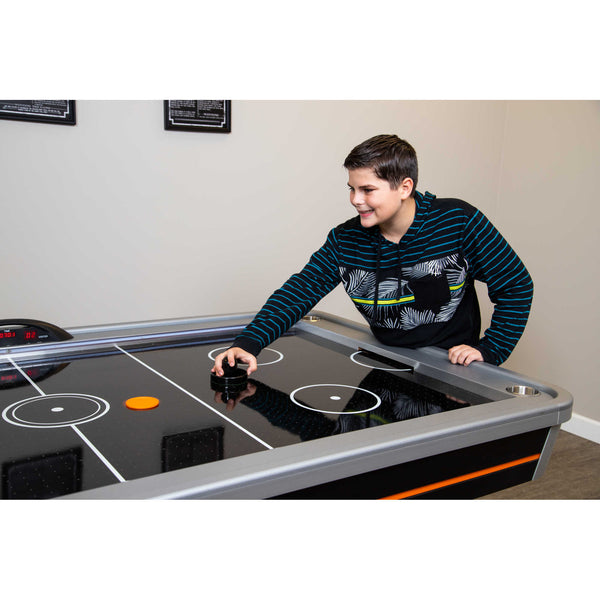 Trailblazer 84-in Air Hockey Table with LED Scoring - Black Silver