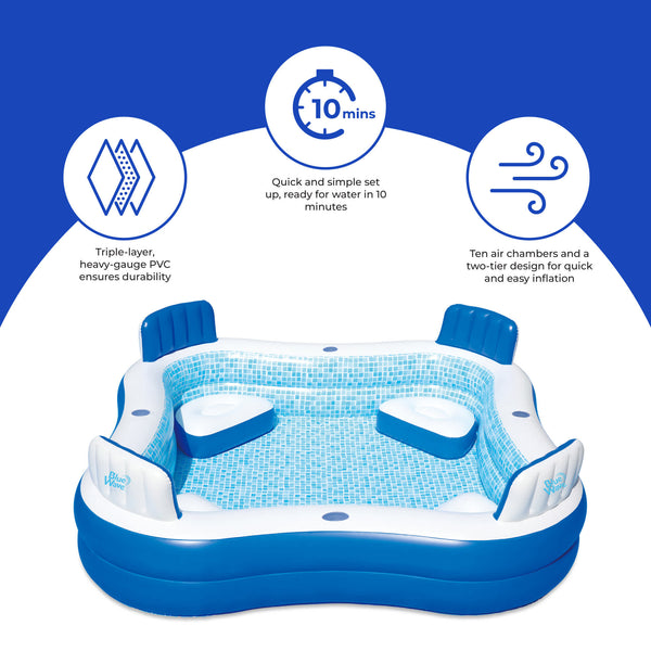 Premier Inflatable 88-in x 88-in x 26-in Deep Pool with Cover