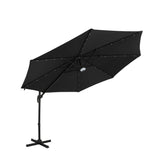 Santiago II 10-ft Octagon Cantilever Umbrella with LED Lights - Polyester Canopy