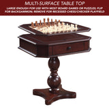 Fortress 28-in Chess 3-in-1 Pedestal Game Table Set with Chairs