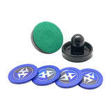 Air Hockey 3.75-in Strikers and 2.87-in Pucks - Black and Blue