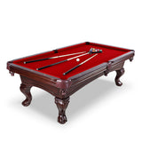 Augusta 8-ft Pool Table - Mahogany Finish with Red Felt