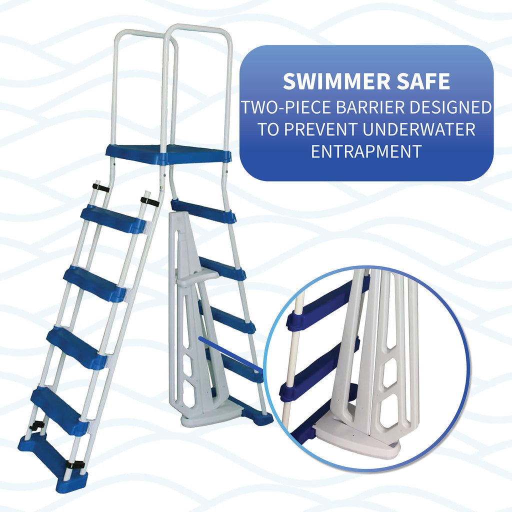 52-in A-Frame Ladder w/ Safety Barrier and Removable Steps for Above G ...