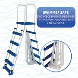 52-in A-Frame Ladder w/ Safety Barrier and Removable Steps for Above Ground Pools
