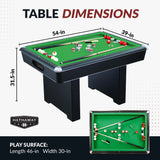 Renegade 54-in Bumper Pool Table - Slate - Black with Green Felt