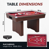 Renegade II 54-in Bumper Pool Table - Walnut Finish with Red Felt