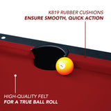 Spartan 6-ft Pool Table with Table Tennis Top - Black with Red Felt