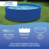 Cobalt Steel Wall Pool Package - 15-ft Round 48-in Deep