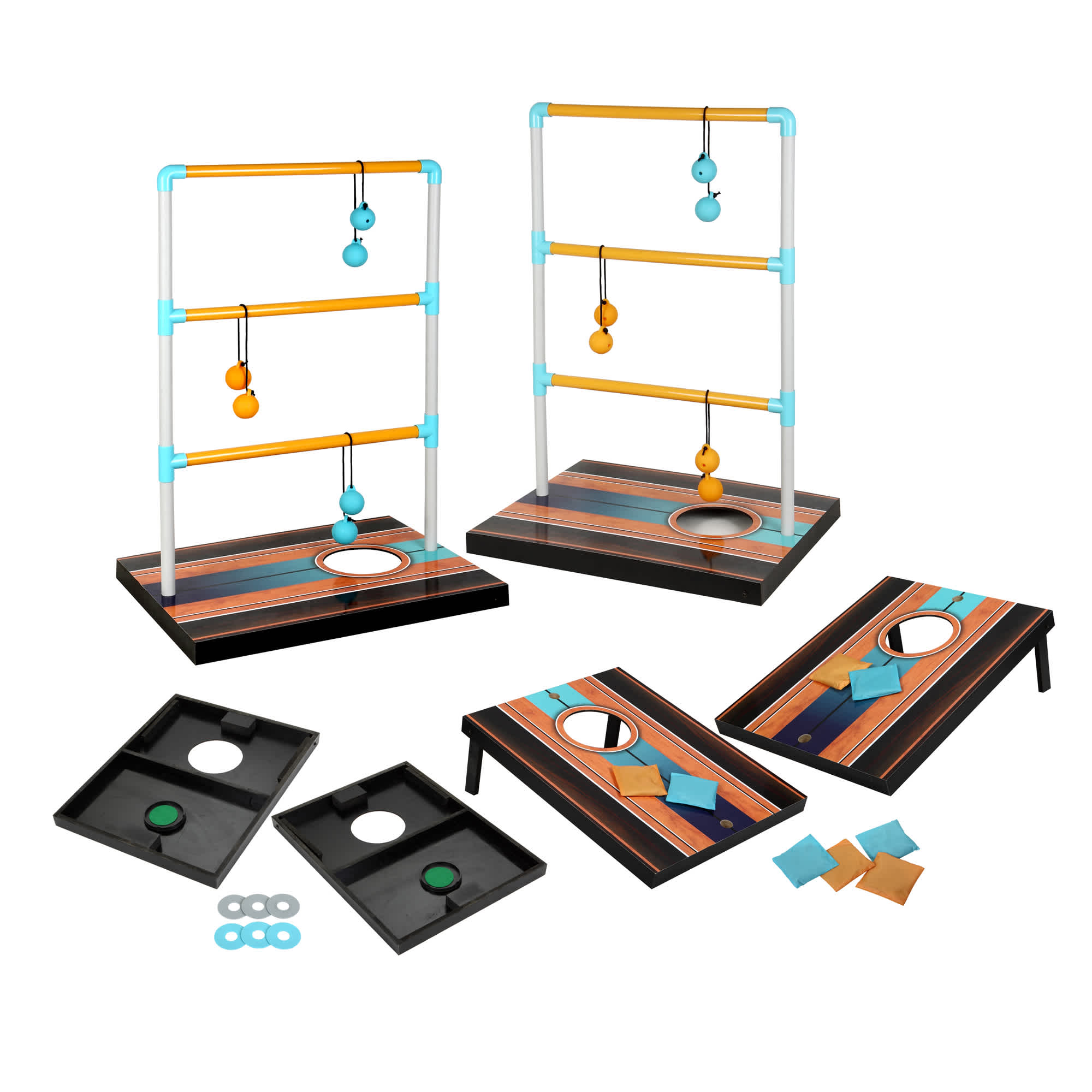 Triple Play Cornhole 3-in-1 Bean Bag Toss Game Set – Blue Wave