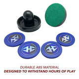 Air Hockey 3.75-in Strikers and 2.87-in Pucks - Black and Blue