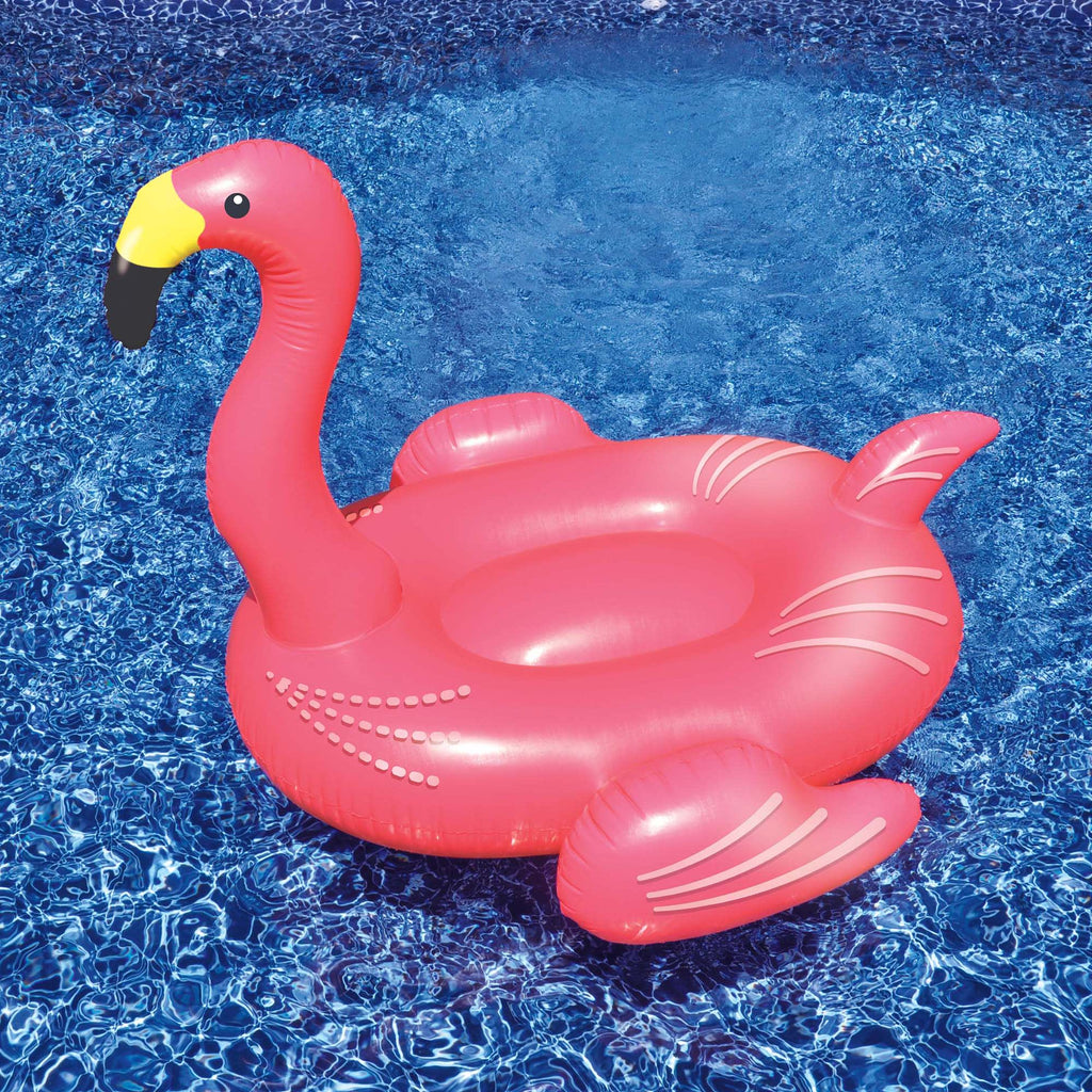 Giant Pink Flamingo 78-in Inflatable Ride-On Pool Toy Blue Wave Products Giant Pink Flamingo 78-in Inflatable Ride-On Pool Toy Blue Wave Products