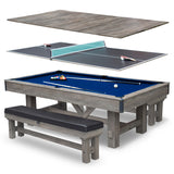 Logan 7-ft Pool Table Combo Set with Benches