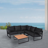 Monaco Contemporary Outdoor Sectional - Slate Grey