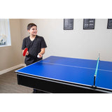 Maverick 7-ft Pool Table with Table Tennis Top - Black with Red Felt