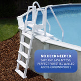 Easy Pool Step With Outside Ladder for Above Ground Pools