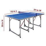 Reflex 6-ft Midsize 12mm Table Tennis Table - Portable - Blue