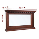 Seville 62-in Hardwood Back Bar Mirror - Mahogany Finish