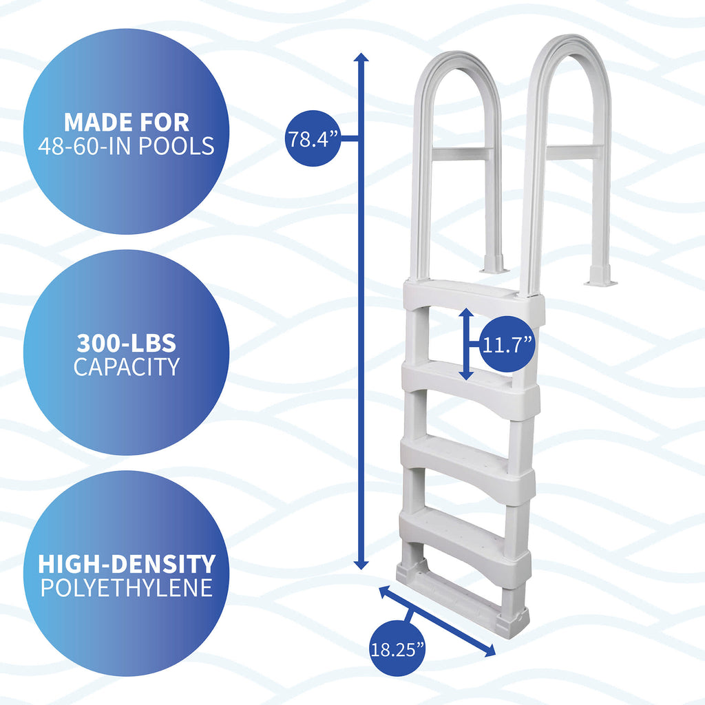 Snap-Lock Deck Ladder for Above-Ground Pools - White – Blue Wave Products
