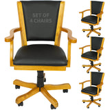 Kingston 48-in Poker Table 4 Armchairs (Chairs Only) - Oak Finish