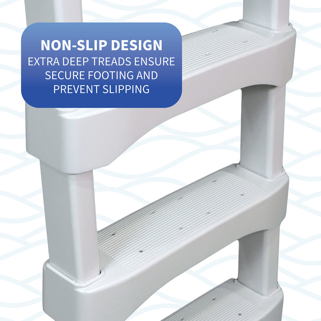 Snap-Lock Deck Ladder for Above-Ground Pools - White – Blue Wave Products