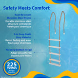 Stainless Steel Reverse Bend In-Pool Ladder for Above Ground Pools