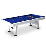 Alpine 8-ft Outdoor Pool Table - White with Blue Felt