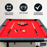 Fairmont 6-ft Portable Pool Table - Black with Red Felt