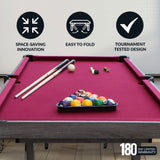 Pendleton 6-ft Portable Pool Table -  Driftwood Finish with Burgundy Felt