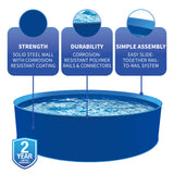 Cobalt Steel Wall Pool Package - 15-ft Round 48-in Deep