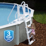 Easy Pool Step With Outside Ladder for Above Ground Pools