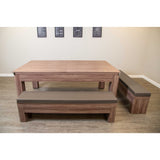 Newport 7-ft Pool Table Combo Set with Benches - Light Oak with Red Felt