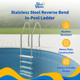 Stainless Steel Reverse Bend In-Pool Ladder for Above Ground Pools