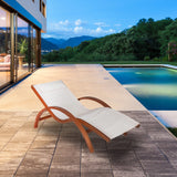 Bentwood Breeze Luxury Lounger With Wood Frame - Champagne