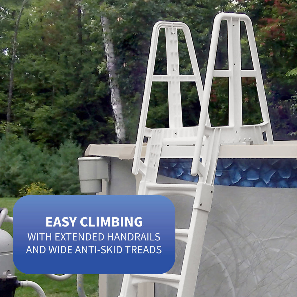 Premium A-Frame Above Ground Pool Ladder - White – Blue Wave Products