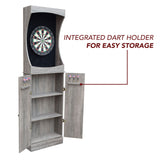 Westwood Bristle Dartboard and 84-in Free-Standing Cabinet - Rustic Gray