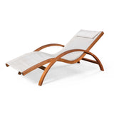 Bentwood Breeze Luxury Lounger With Wood Frame - Champagne