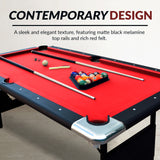 Fairmont 6-ft Portable Pool Table - Black with Red Felt