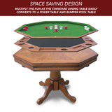 Kingston 48-in Poker Table Combo Set (Table Set Only) - Oak Finish