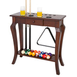 Deluxe 30-in Floor Billiard Cue Rack - Walnut Finish