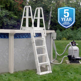 Premium A-Frame Above Ground Pool Ladder - White