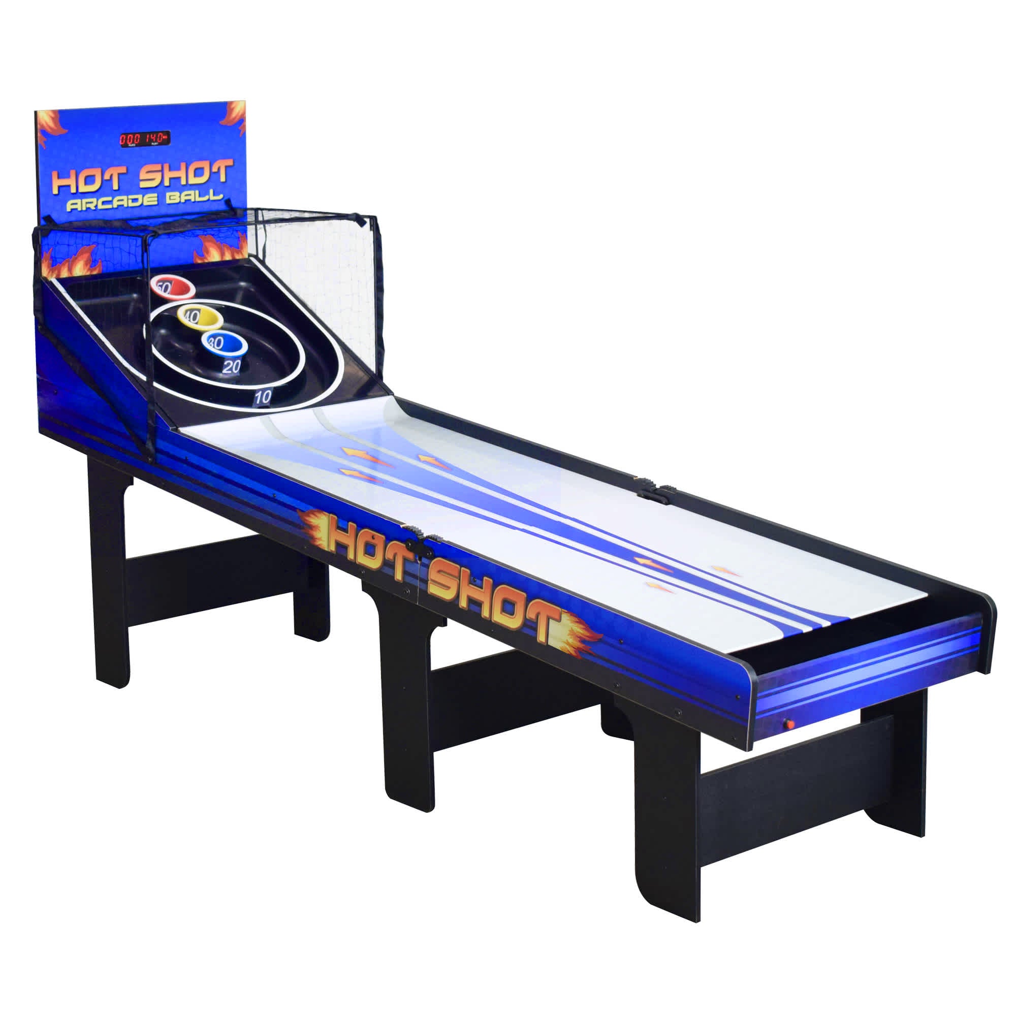 Hot Shot 8-ft Roll Hop and Score Arcade Game Table with LED Scoring – Blue  Wave Products