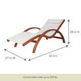 Bentwood Breeze Luxury Lounger With Wood Frame - Champagne