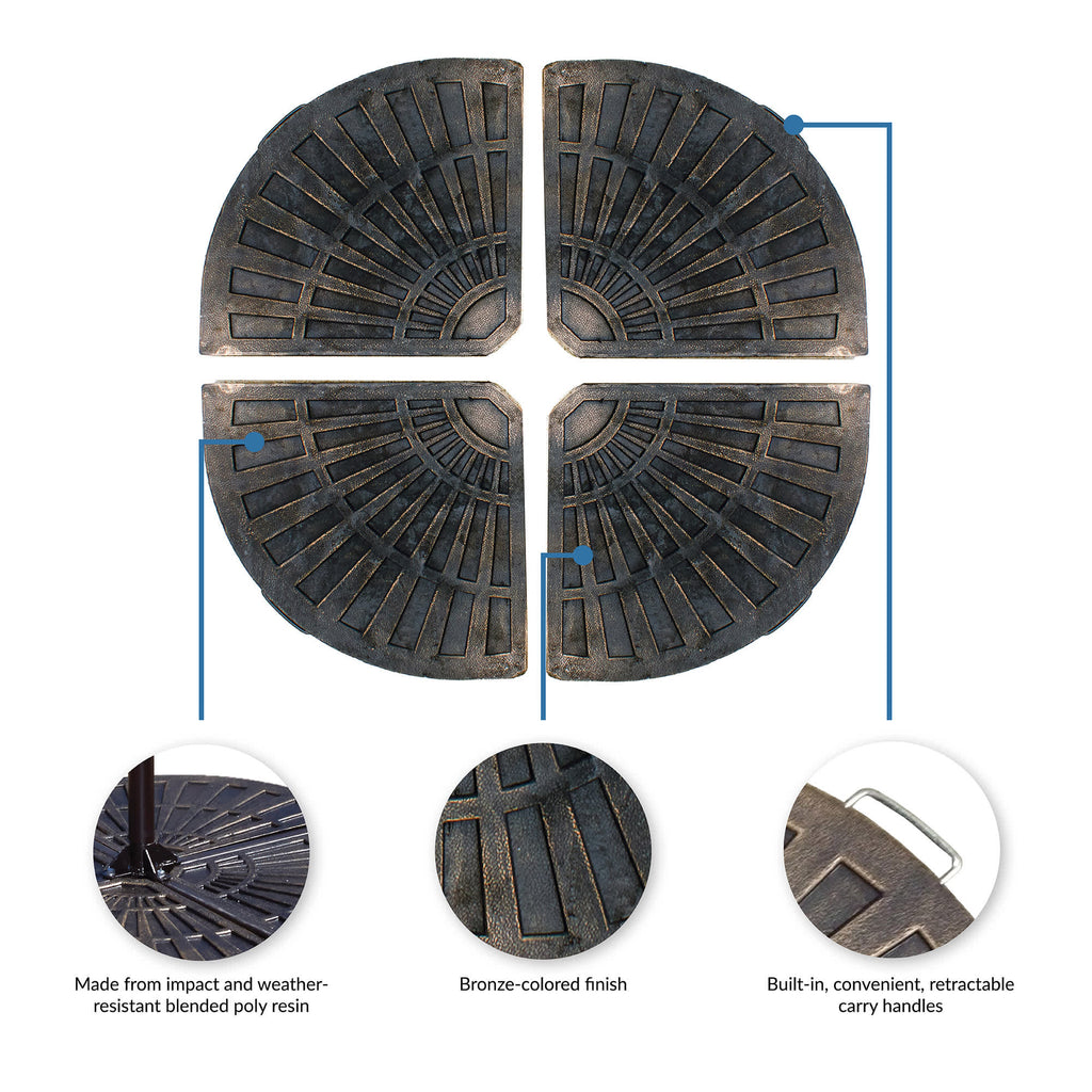 asda patio umbrella weights 4) 30-lb Resin Umbrella Base Weights in Bronze – Blue Wave Products